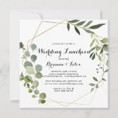 Geometrisch Goud Bruiloft Luncheon Vrijgezellenfee Kaart (Voorkant)