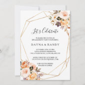 Geometrisch Goud Eenvoudige Bloemen Laten we viere Kaart (Voorkant)