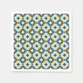 Geometrisch goud- en blauw patroon servet (Voorkant)