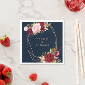 Geometrisch Goud en Rood Tropisch Bruiloft Servet (Insitu)