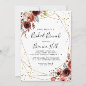 Geometrisch goud Glitter Bridal Brunch Vrijgezelle Kaart (Voorkant)