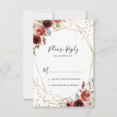 Geometrisch Goud Glitter Lente Bloemen RSVP (Voorkant)