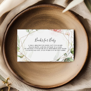 Geometrisch Goud Groen Baby shower Boekaanvraag Informatiekaartje