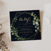 Geometrisch Goud Groen BabyQ Baby shower Barbecue Kaart