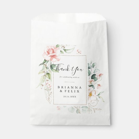 Geometrisch Goud Groen Foliage Dank u Bruiloft Bedankzakje (Voorkant)