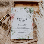 Geometrisch Goud Groen Foliage Pensioen Partij Kaart