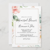 Geometrisch Goud Groen Foliage repetitie diner Kaart (Voorkant)