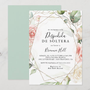 Geometrisch goud groen gebladerte Spaans Vrijgezel Kaart