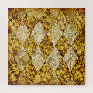 Geometrisch goud: Retro Patroon verfijning. Legpuzzel