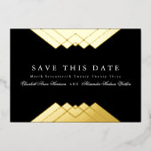 Geometrisch goud sparen de Datum Folie Uitnodiging (Voorkant)
