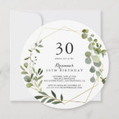 Geometrisch Goud Tropisch Groen 30e Verjaardagsfee Kaart (Voorkant)