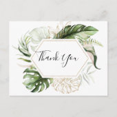 Geometrisch goud Tropisch groen dank u Briefkaart (Voorkant)