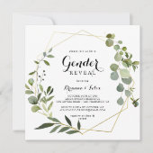 Geometrisch Goud Tropisch Groen Geslacht Onthullen Kaart (Voorkant)