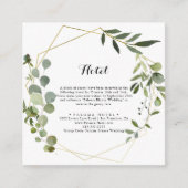 Geometrisch Goud Tropisch Groen Kalligrafie Hotel Informatiekaartje (Voorkant)