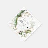 Geometrisch Goud Tropisch groen Vrijgezellenfeest Servet (Hoek)