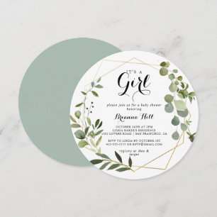 Geometrisch Goud Tropisch Het is een Meisje Baby s Kaart