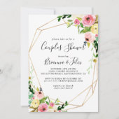 Geometrisch Goud Tropische Herfst Bloemenkoppels D Kaart (Voorkant)