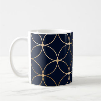 Geometrisch: Goudblauw Abstract Koffiemok