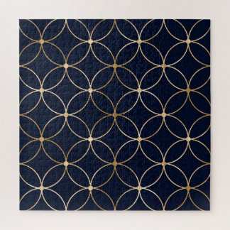 Geometrisch: Goudblauw Abstract Legpuzzel