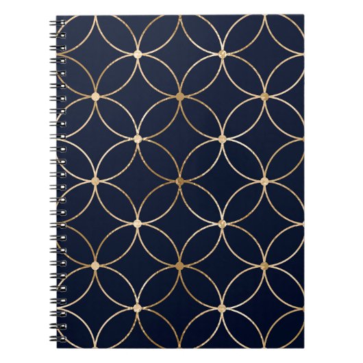 Geometrisch: Goudblauw Abstract Notitieboek (Voorkant)