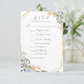 Geometrisch goudblauw oraal RSVP (Staand voorkant)