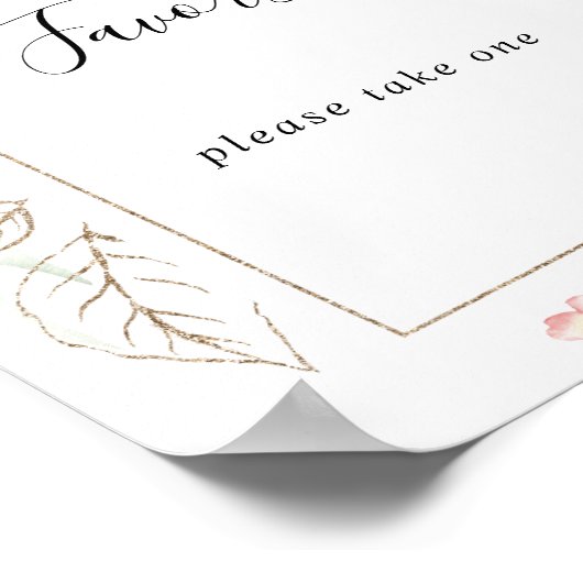 Geometrisch gouden groen bladwerk bloemig gunst te poster (Hoek)