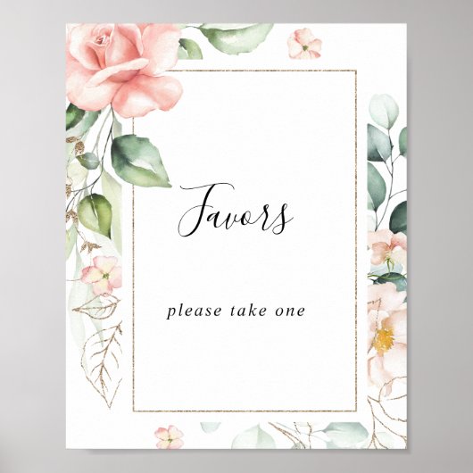 Geometrisch gouden groen bladwerk bloemig gunst te poster (Voorkant)