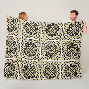 Geometrisch gouden paneel fleece deken