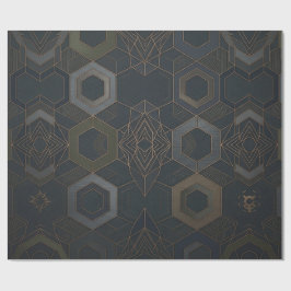 Geometrisch Gouden Patroon 2025 Cadeaupapier