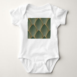 Geometrisch goudgroen: naadloos patroon. romper