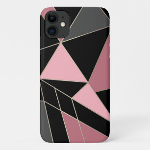 Geometrisch, grijs, roze iPhone 11 hoesje