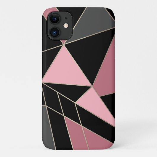 Geometrisch, grijs, roze Case-Mate iPhone case (Achterkant)