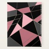 Geometrisch, grijs, roze planner (Achterkant)