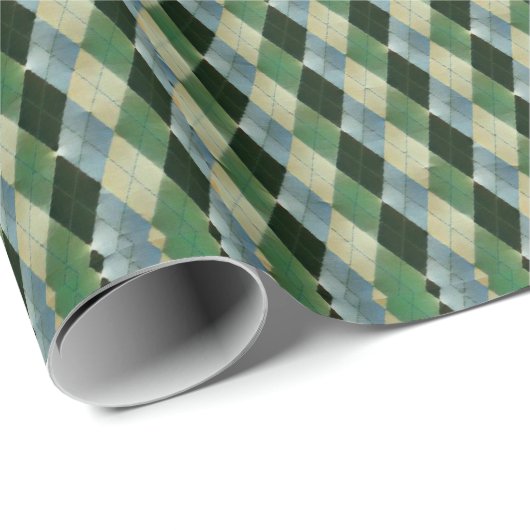 Geometrisch Groen beige St. Patrick patroon Cadeaupapier (Rol Hoek)