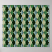 Geometrisch Groen beige St. Patrick patroon Poster (Voorkant)