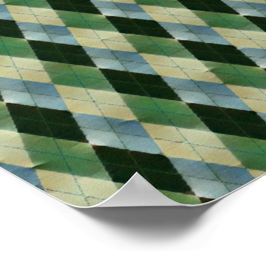 Geometrisch Groen beige St. Patrick patroon Poster (Hoek)