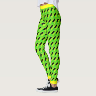 Geometrisch groen en zwart patroon met gele sierra leggings