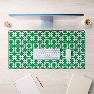 Geometrisch Groen Wit Link Patroon Preppy Bureaumat