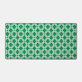 Geometrisch Groen Wit Link Patroon Preppy Bureaumat (Voorkant)