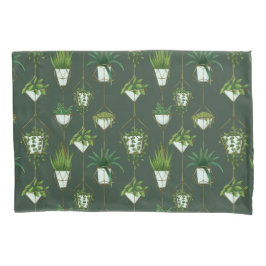 Geometrisch hangend kamerplantpatroon kussensloop