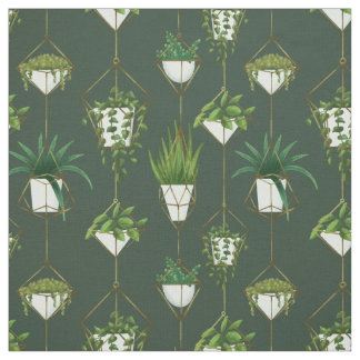 Geometrisch hangend kamerplantpatroon stof