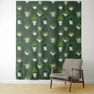 Geometrisch hangend kamerplantpatroon wandkleed