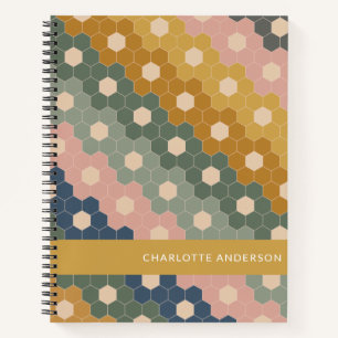Geometrisch Hexagon Patroon op maat Notitieboek