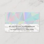 Geometrisch holografisch | Goud Wit Marmer Visitekaartje (Achterkant)