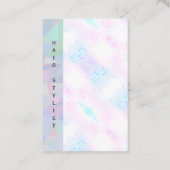 Geometrisch holografisch mozaïek | Verticale tekst Visitekaartje (Achterkant)