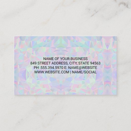 Geometrisch holografisch ontwerp | Make-upborstels Visitekaartje (Achterkant)
