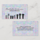 Geometrisch holografisch ontwerp | Make-upborstels Visitekaartje (Voorkant / Achterkant)