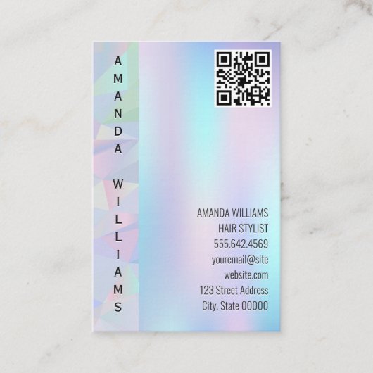 geometrisch holografisch | QR-code Visitekaartje (Voorkant)