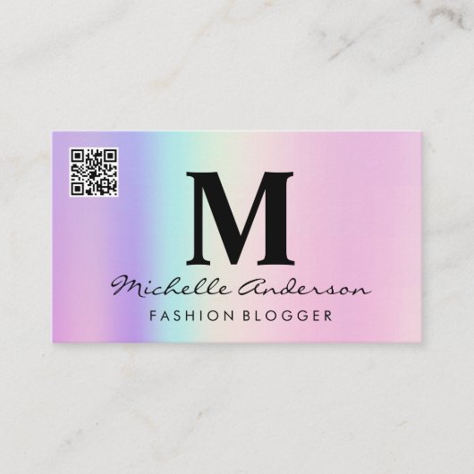 geometrisch holografisch | QR-code Visitekaartje (Voorkant)