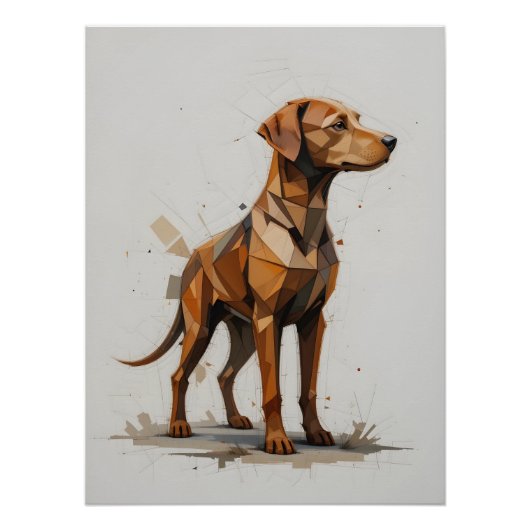 Geometrisch hondenprofiel perfect poster (Voorkant)